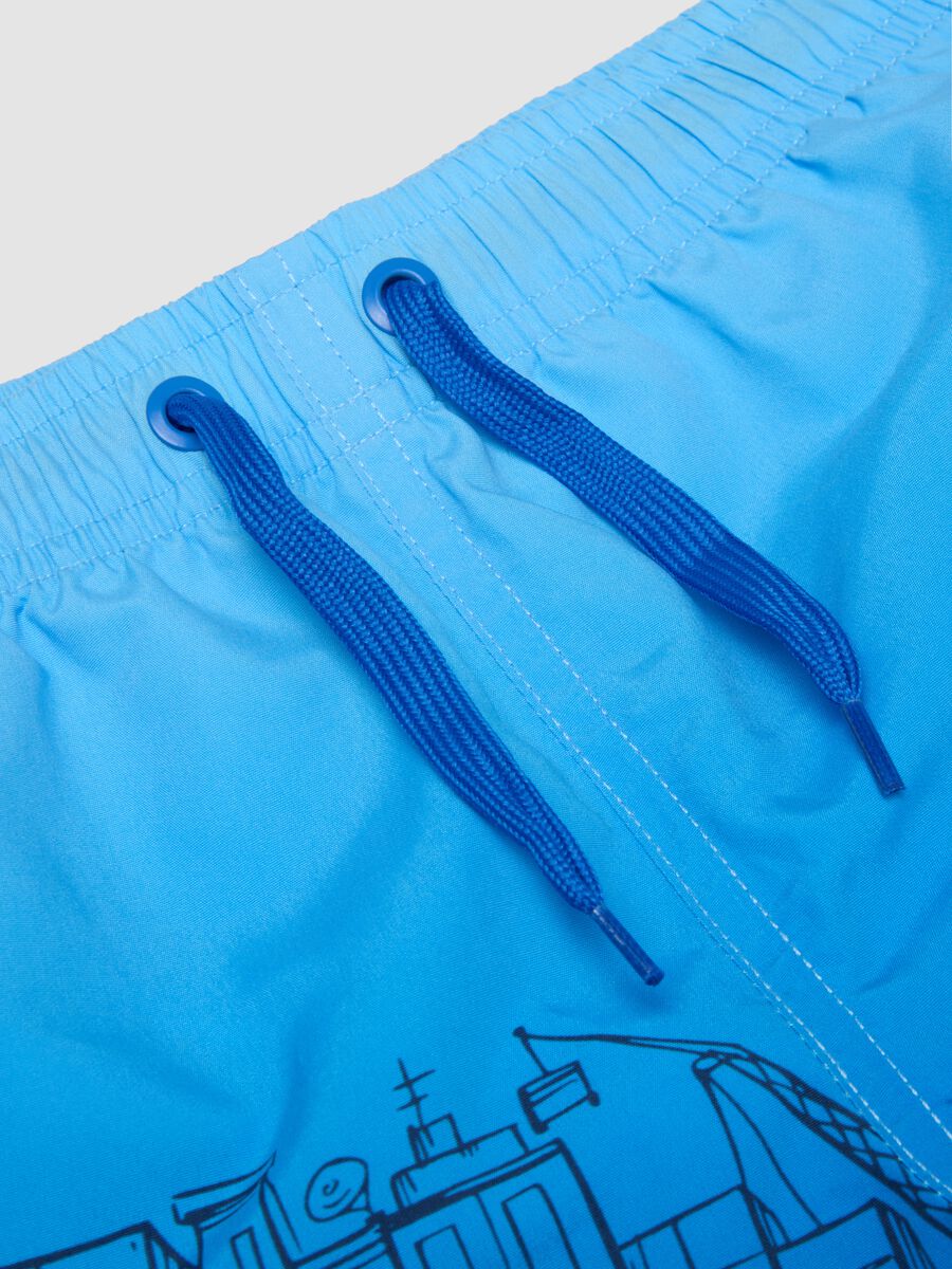Boxer mare azzurro con stampa Spider-Man_2