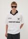 White pure-cotton T-shirt with contrast collar and One Piece print_0
