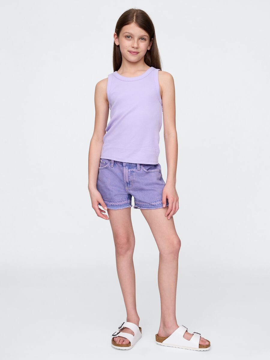 Purple Denim Shorts for Girls_0