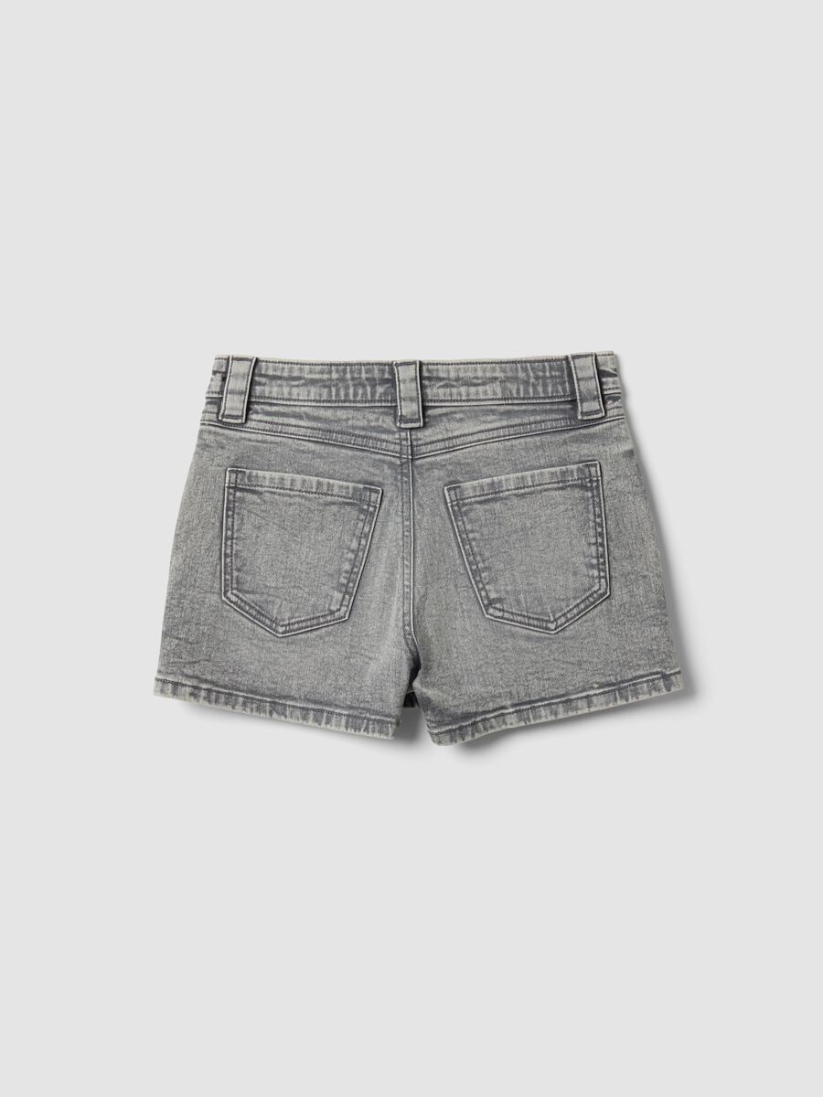 Girls&rsquo; grey stretch-cotton skort, regular fit_4