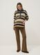 Brown Stretch Cotton Maternity Flare Trousers_0