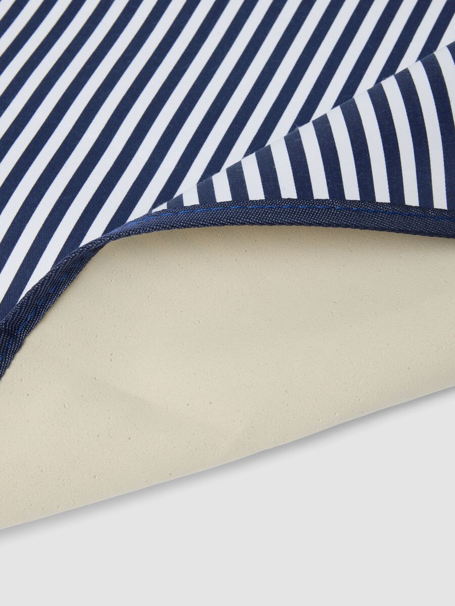 Blue striped throw with handle_1