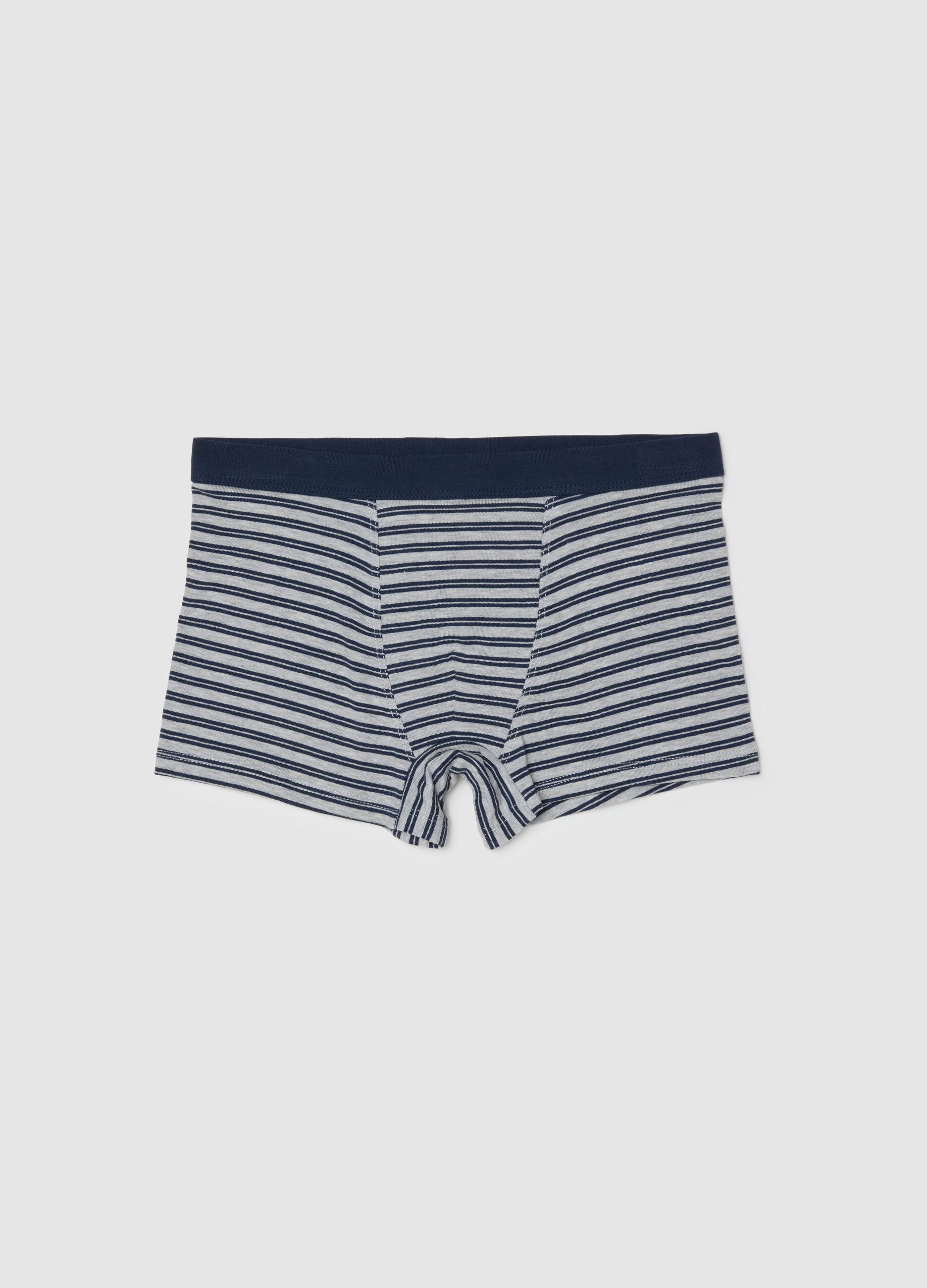 Boys' regular fit multicolour striped stretch cotton boxer shorts
