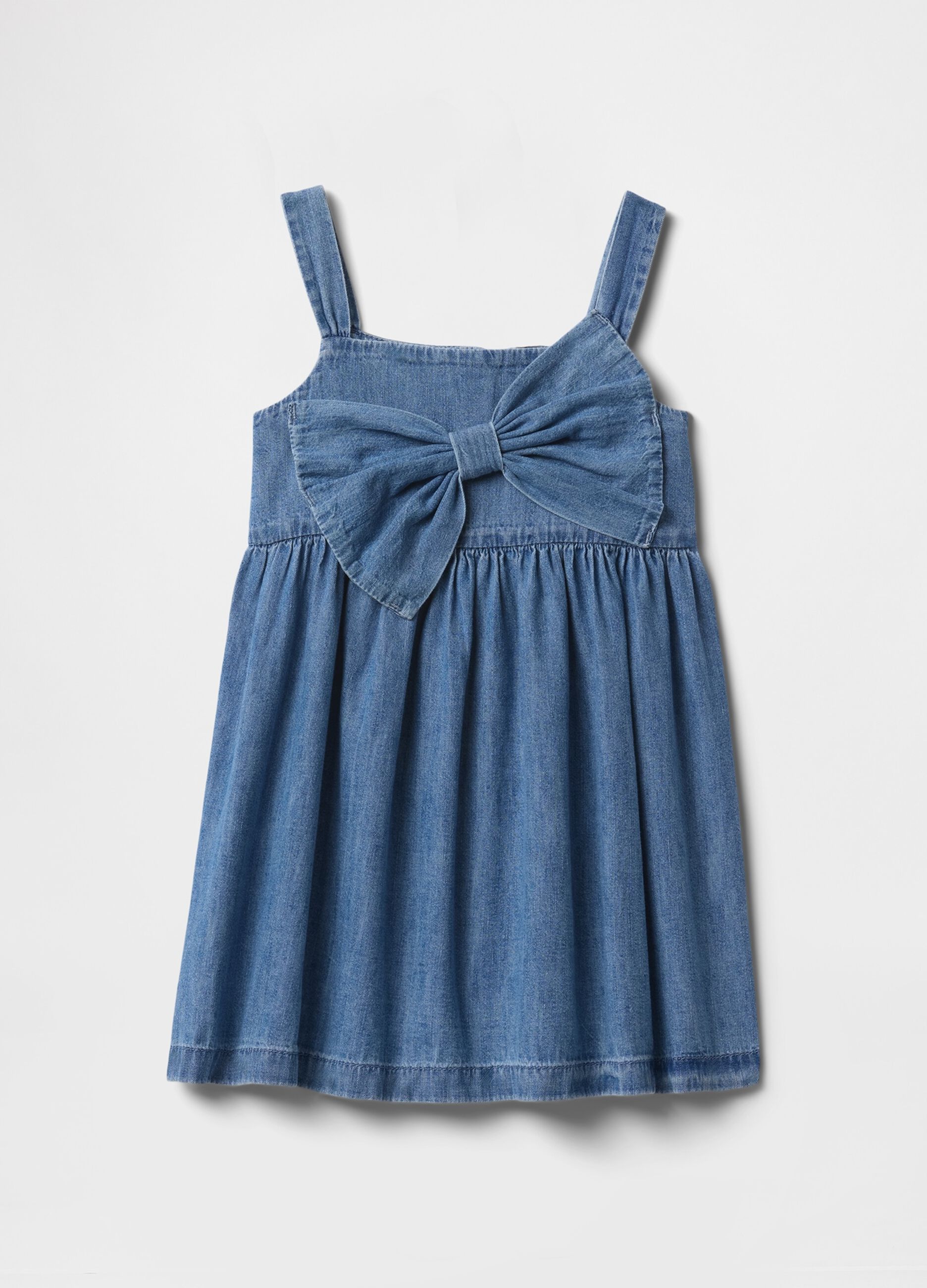 Denim Dress with Bow Detail