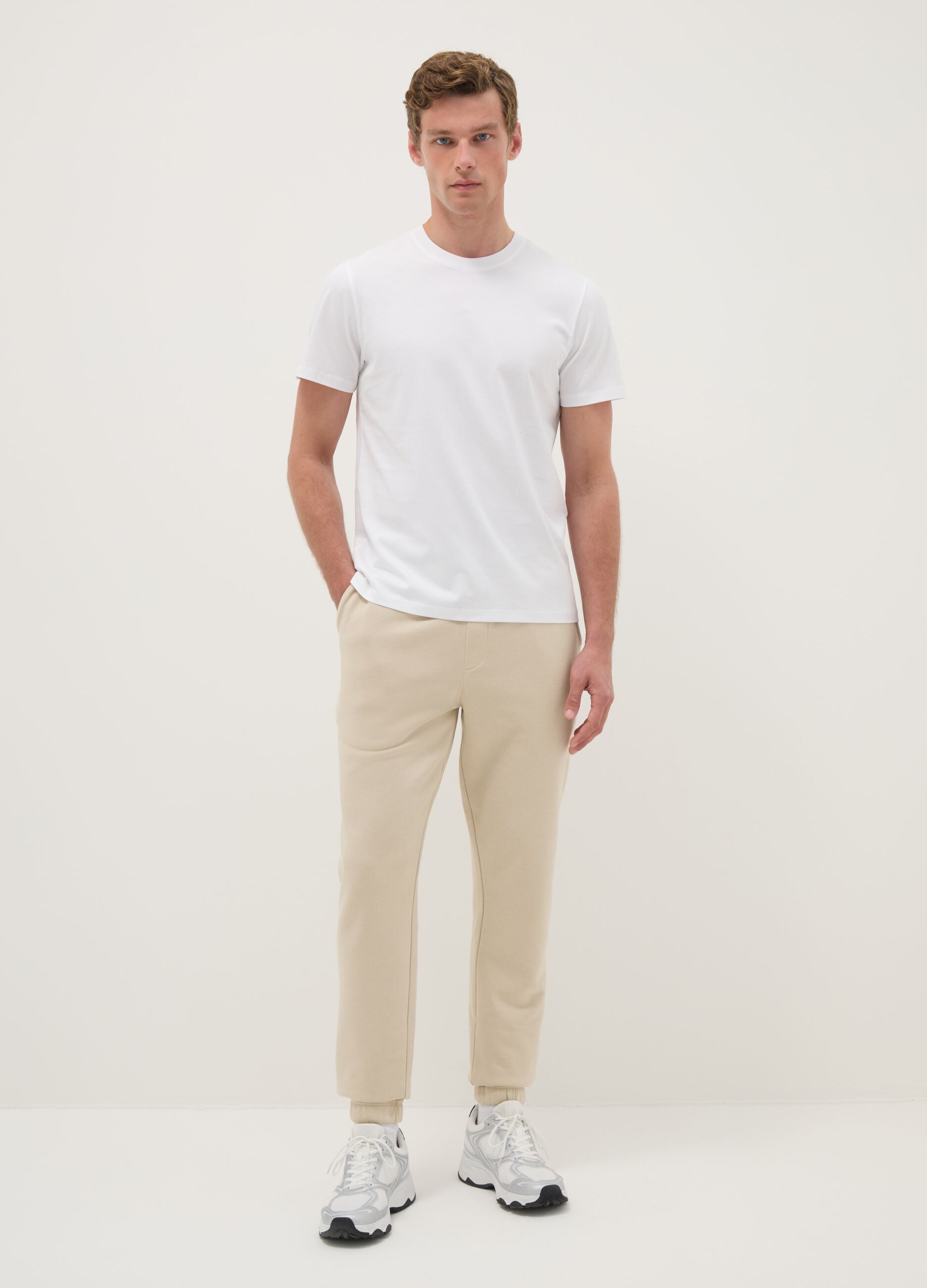 White pure cotton regular fit T-shirt