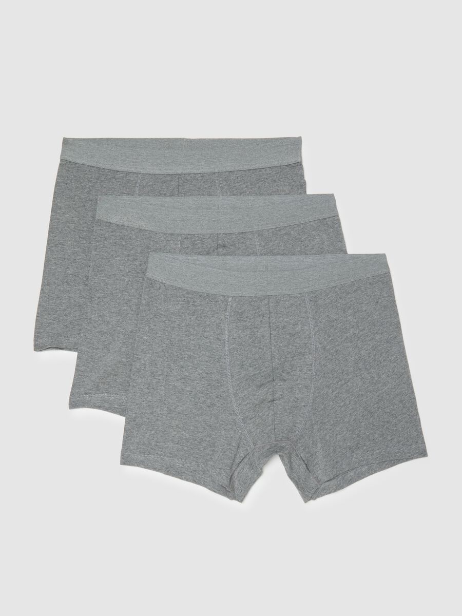 Tripack boxer midi grigi in cotone organico elasticizzato regular fit_4