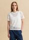 White regular fit t-shirt with floral net pattern_2