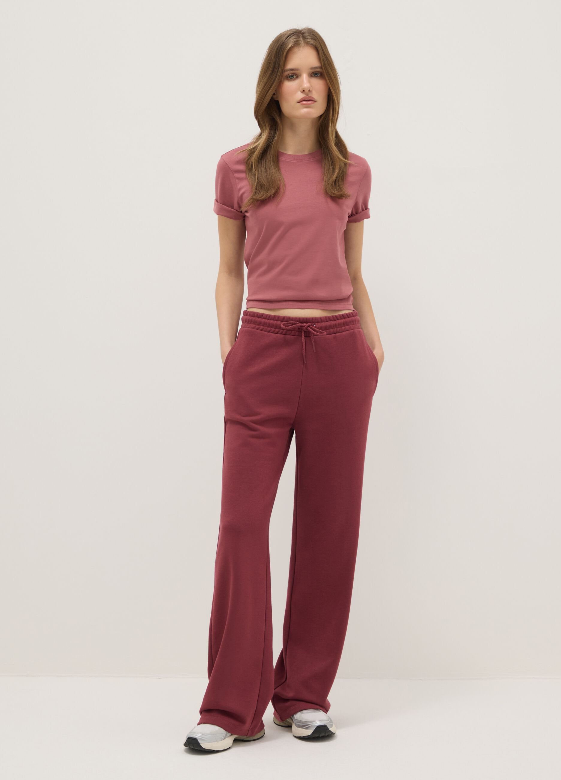 Pink pure cotton regular fit T-shirt