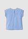 Blue pure cotton regular fit girl's T-shirt with embroidery_1