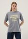 Grey pure cotton relaxed fit T-shirt with print_2