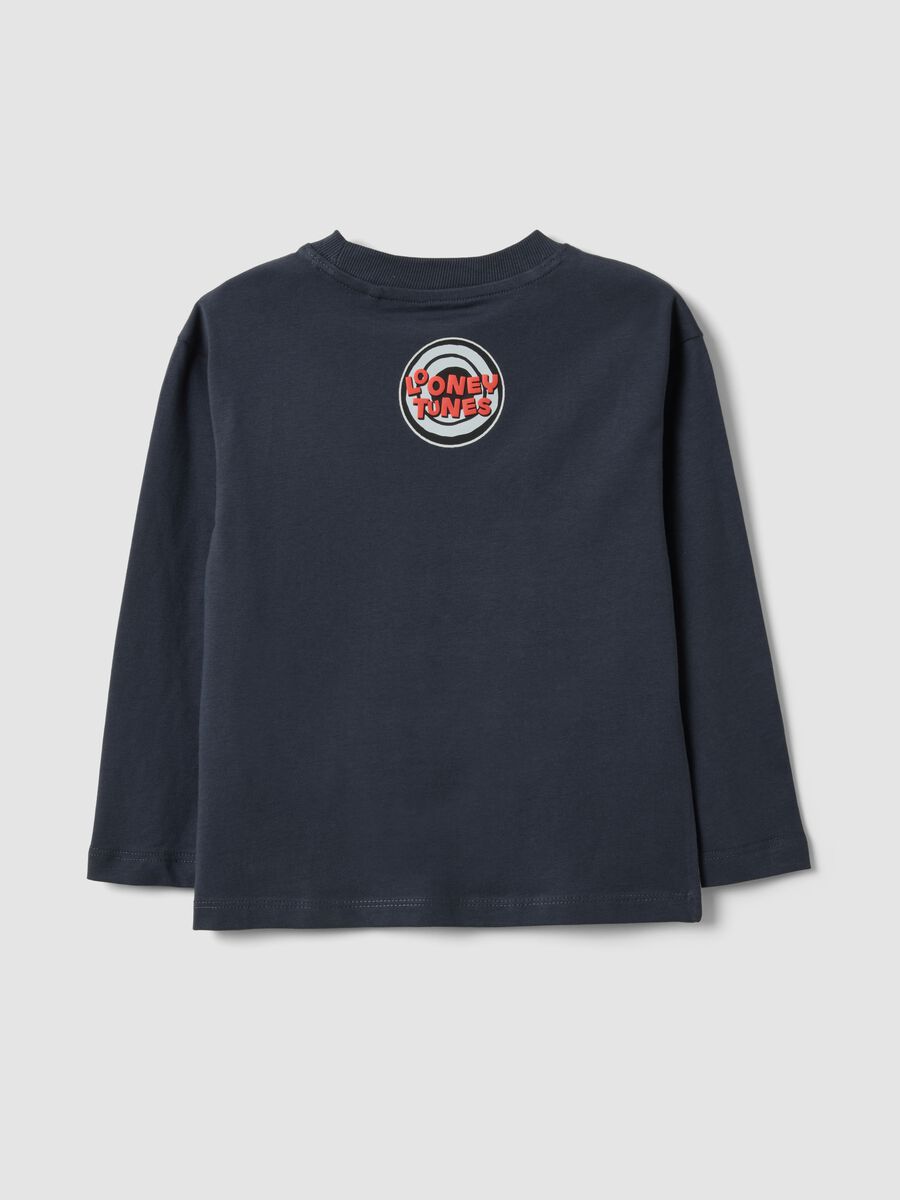 Grey pure cotton Looney Tunes print T-shirt for boys_1