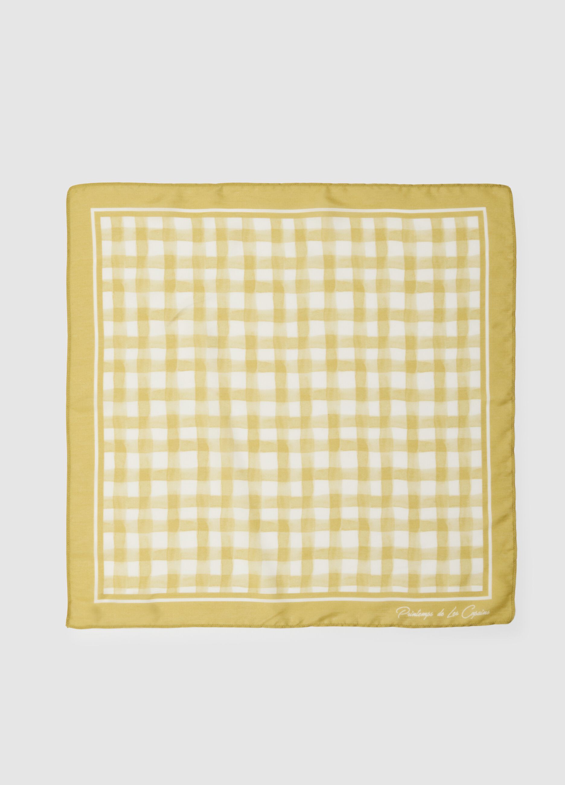 Multicolour Checked Modal and Silk Scarf