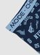 Blue midi boxer briefs in stretch organic cotton with print for boys_2