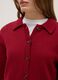 Red polo neck cardigan in pure cotton regular fit_3