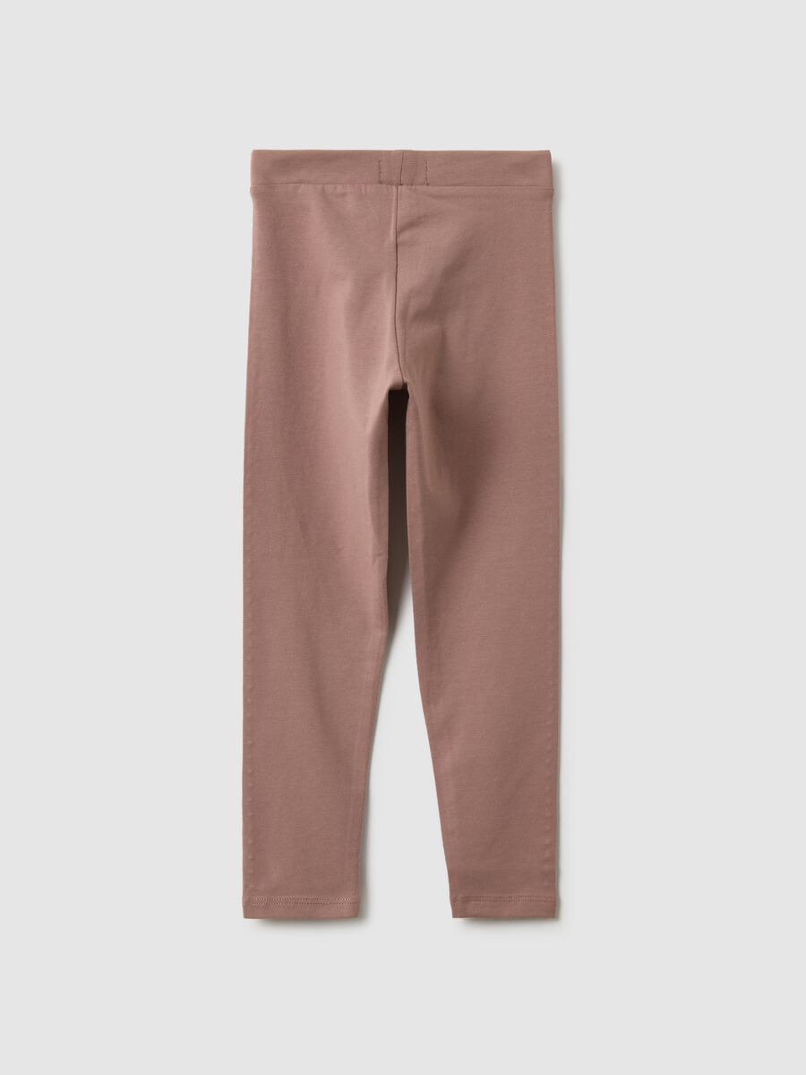 Girls' brown stretchy cotton skinny fit leggings_1