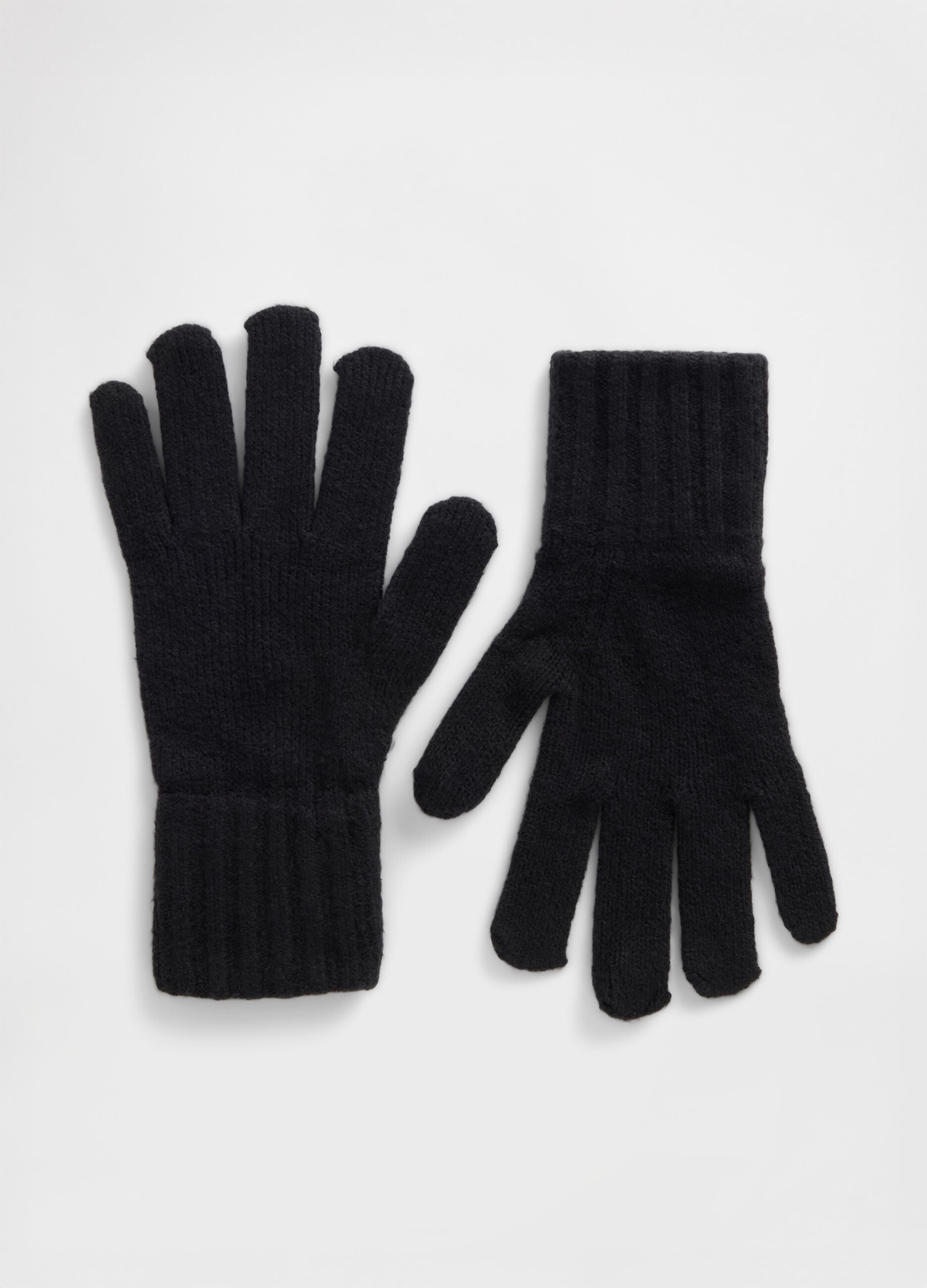 Black Cotton Blend Gloves