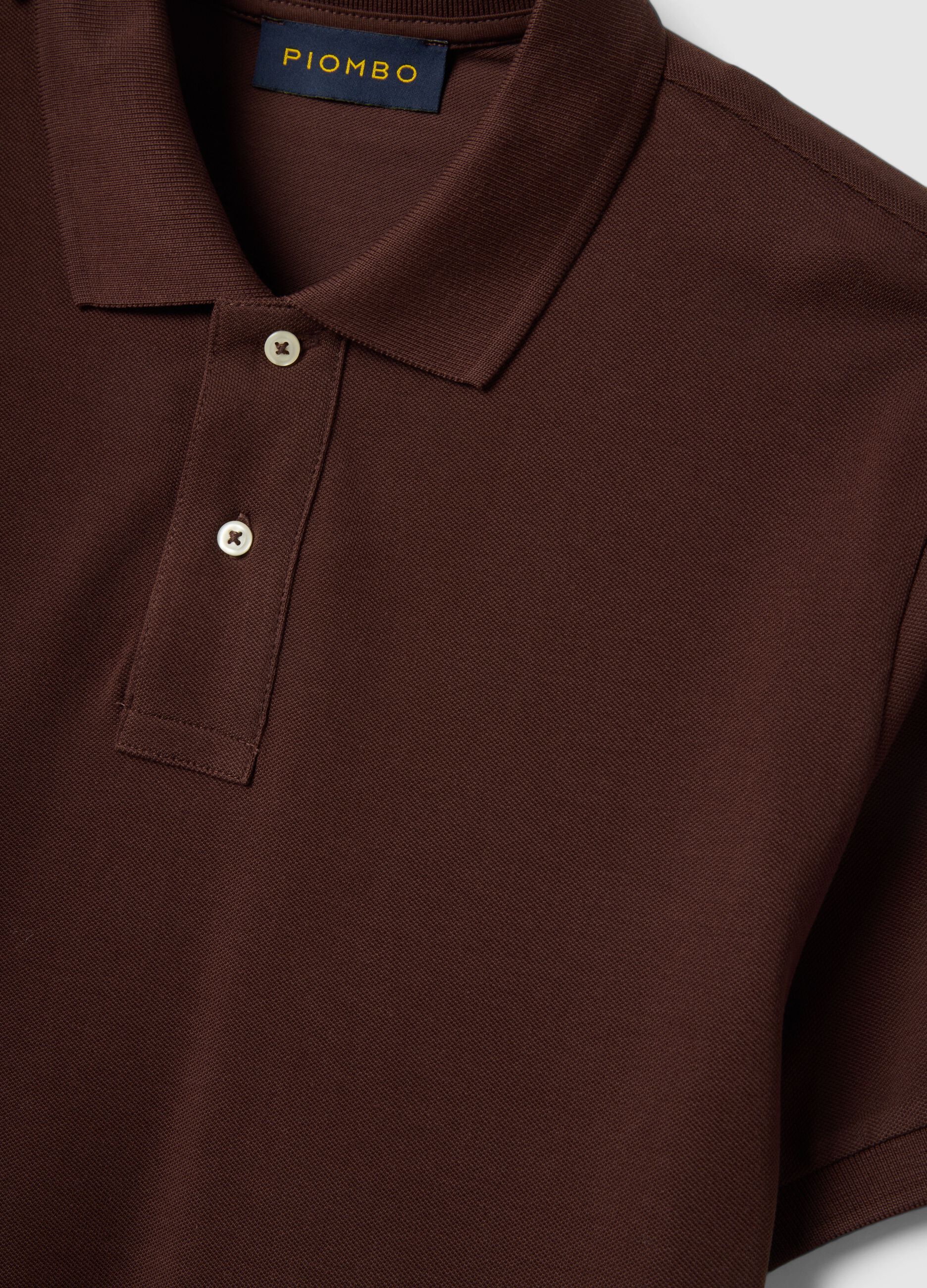 Brown Supima cotton polo shirt, regular fit
