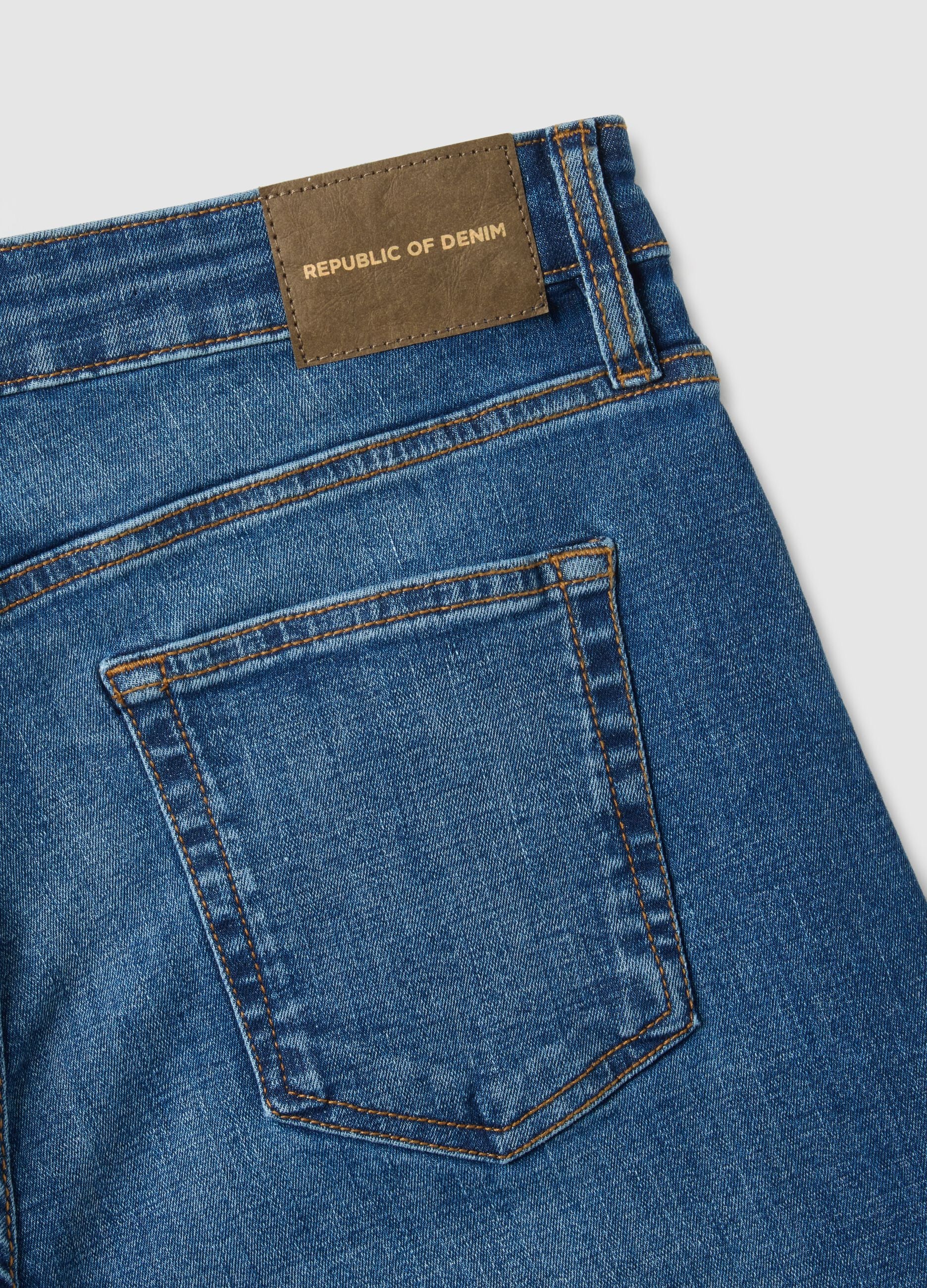 Slim fit stretch cotton blue jeans