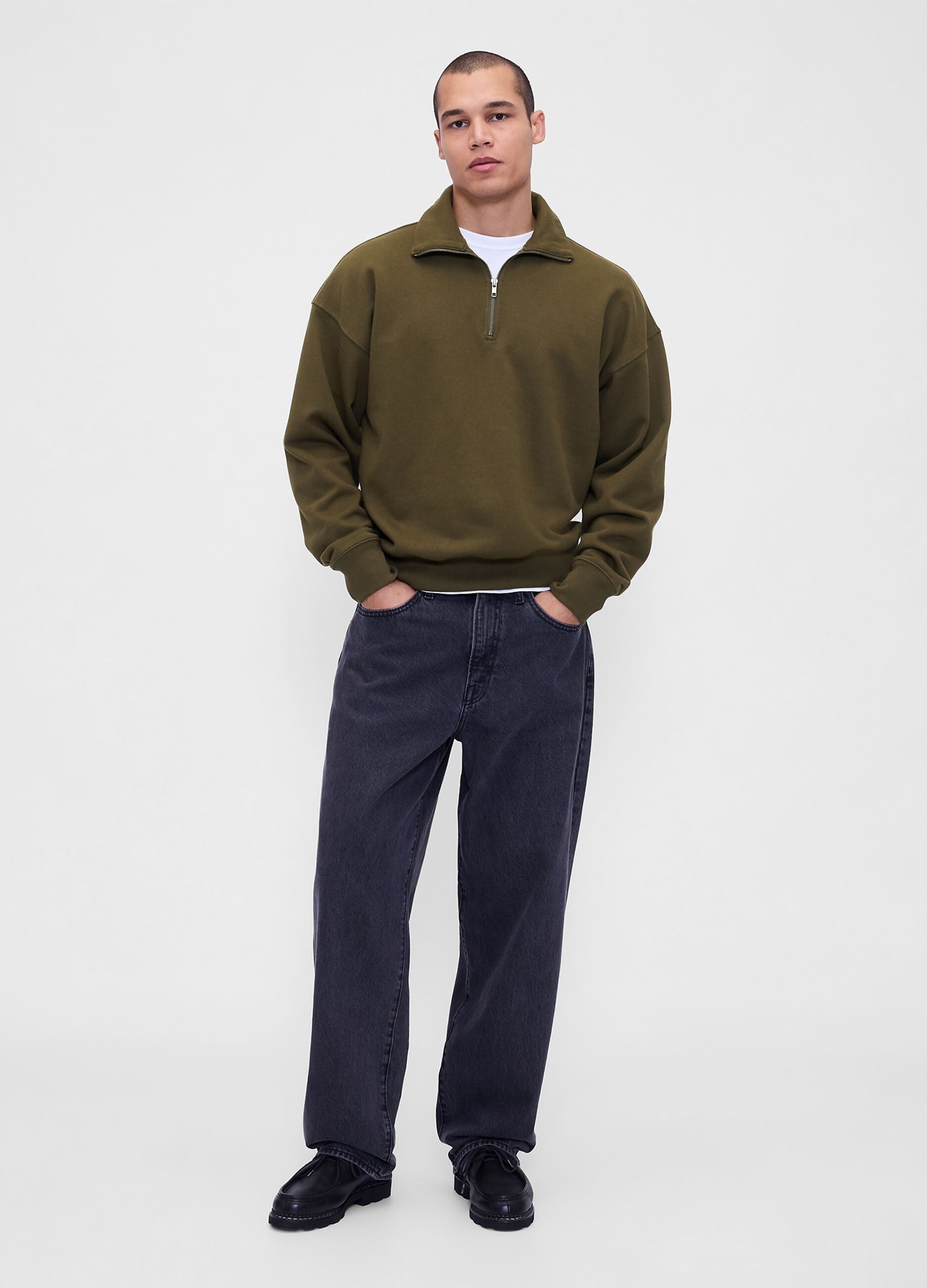 Green Half-Zip Sweatshirt