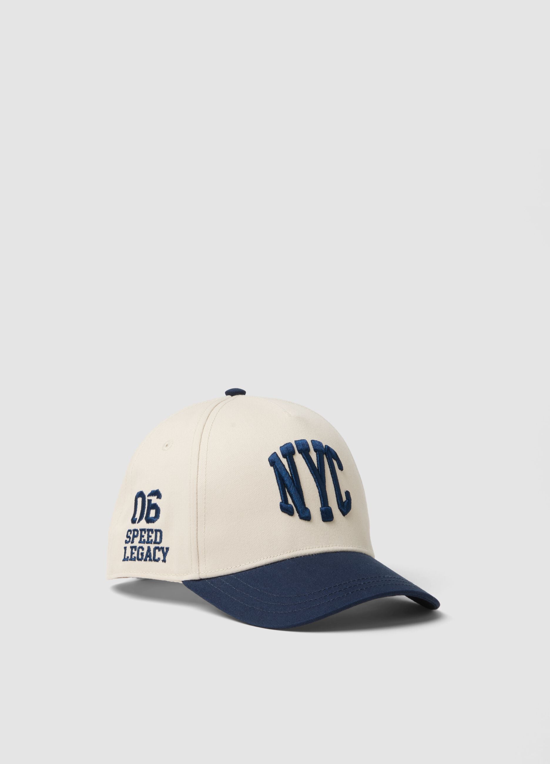 Multicoloured pure cotton child's baseball cap with embroidery