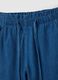 Paper bag trousers in pure blue denim cotton regular fit_5