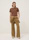 Brown pure cotton crew neck T-shirt regular fit_1