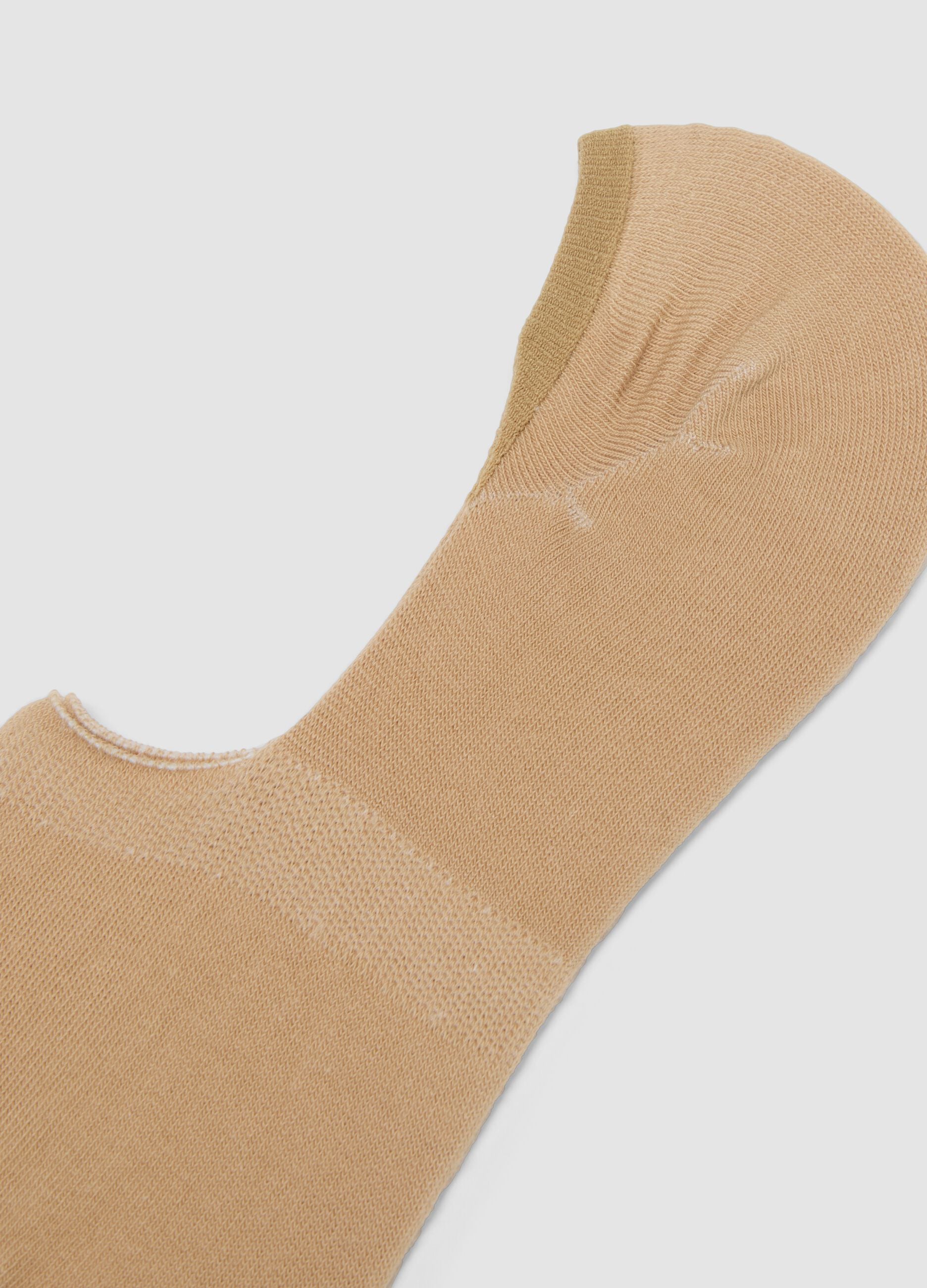 Tripack di calzini invisibili beige in cotone organico elasticizzato