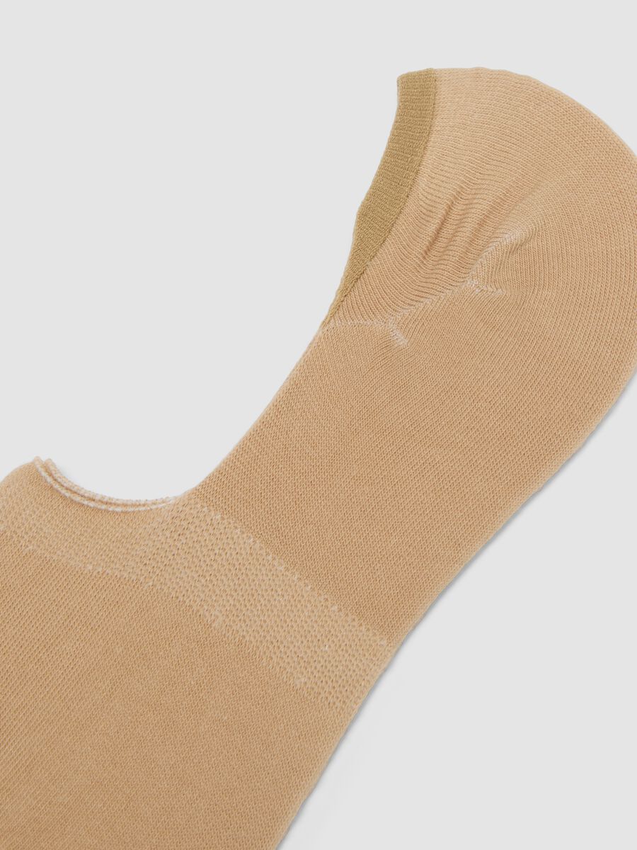Tripack di calzini invisibili beige in cotone organico elasticizzato_1