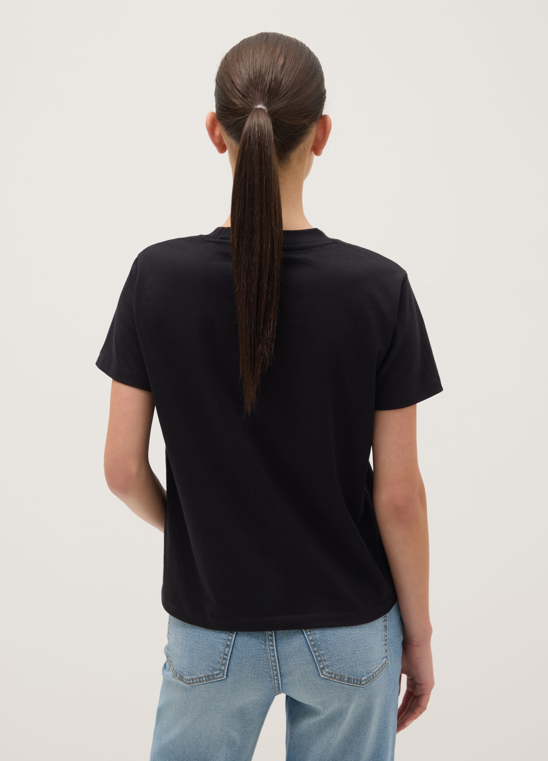 Black pure cotton regular fit T-shirt with Hard Rock Cafe logo