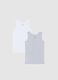 Bipack multicolour vest tops for boys in pure cotton regular fit_0