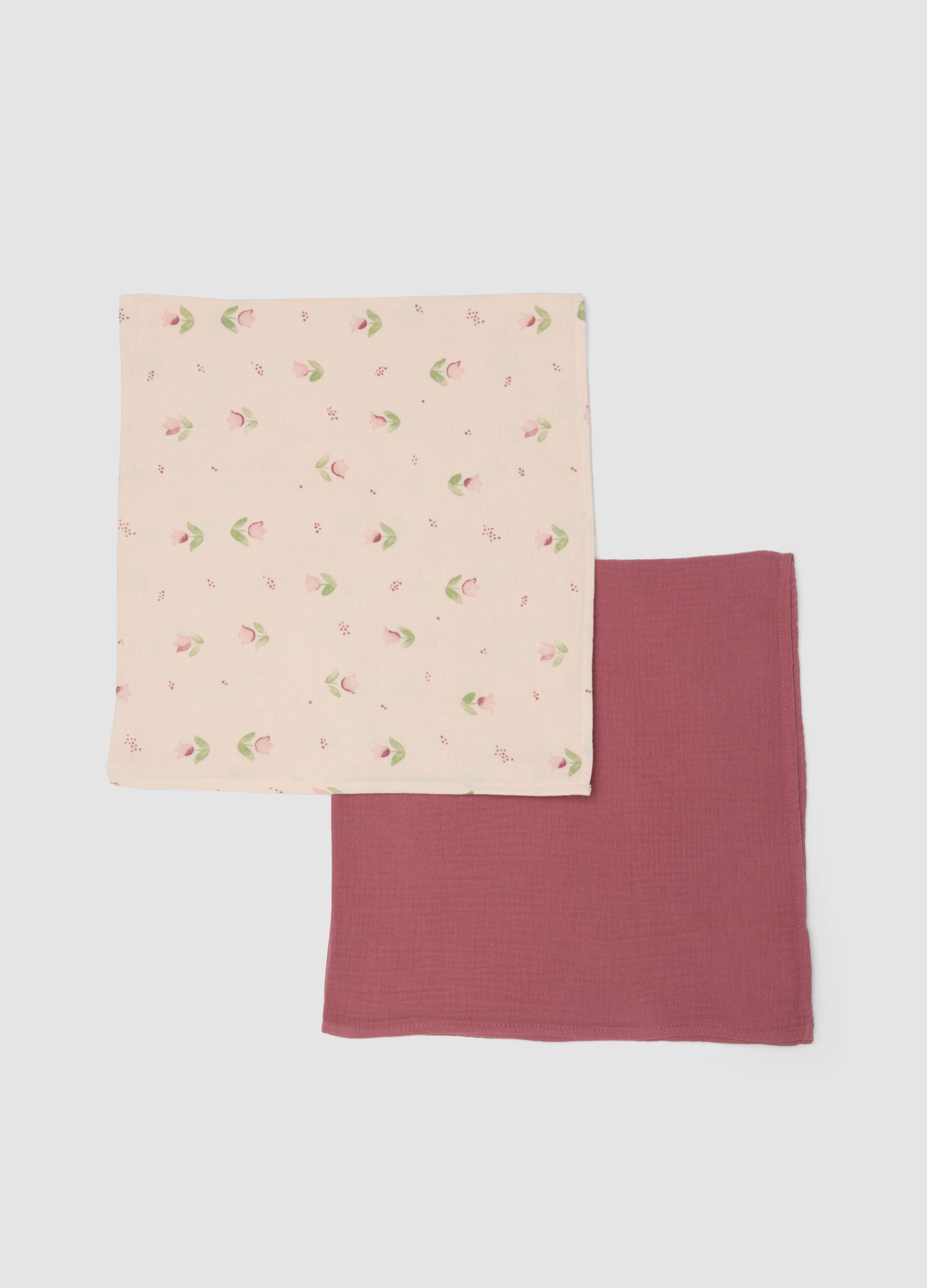 2-pack pink pure cotton baby girl blankets