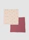2-pack pink pure cotton baby girl blankets_0