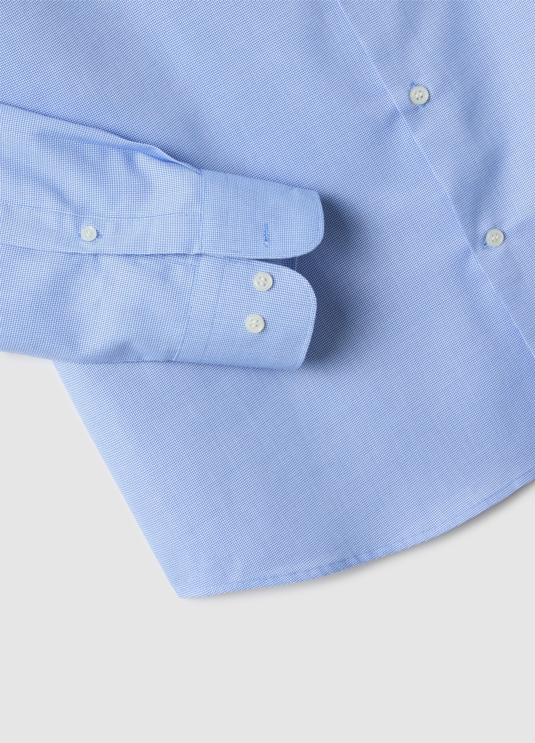 Light blue shirt with French collar in pure cotton regular fit