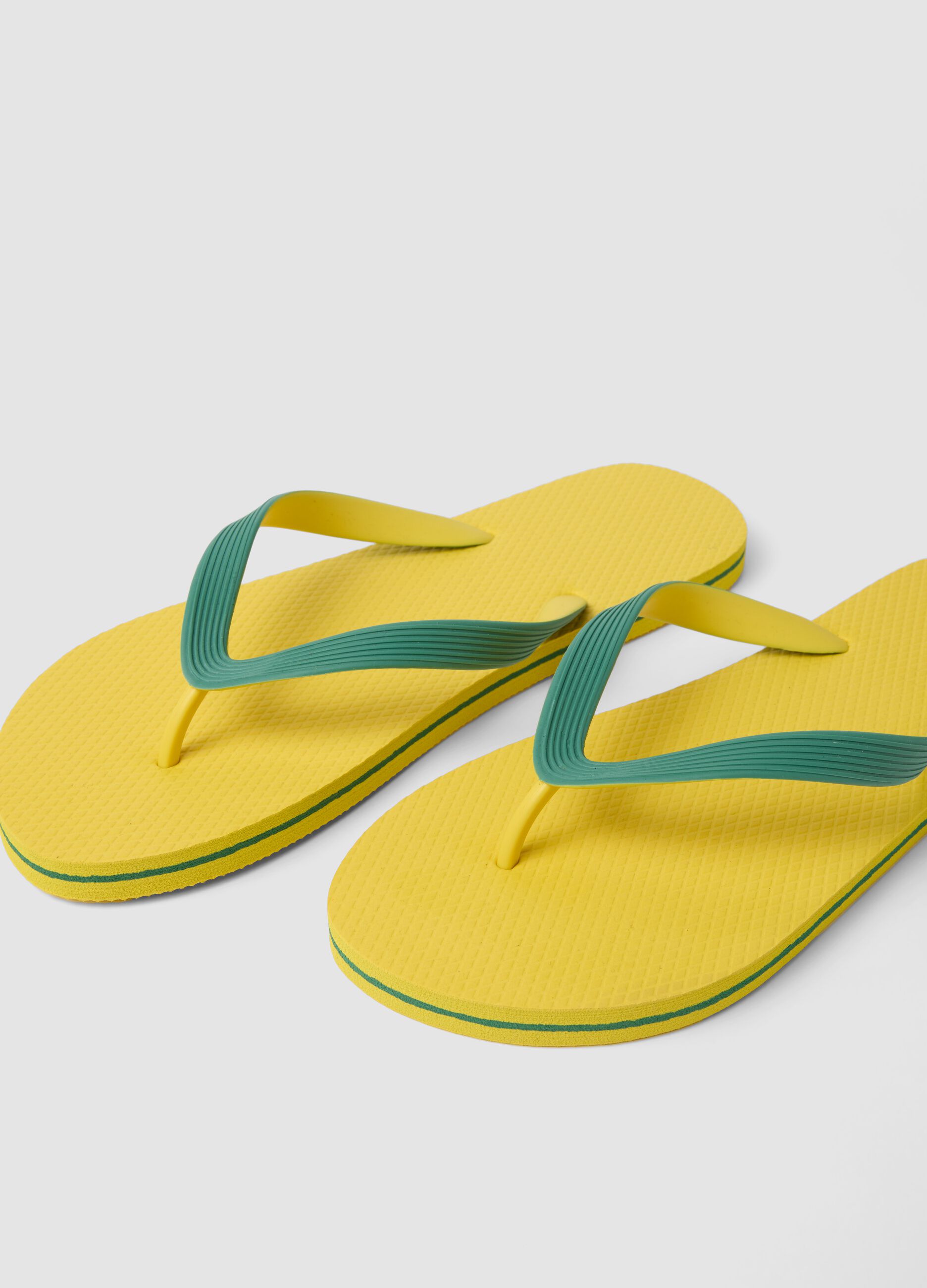 Yellow beach flip-flops