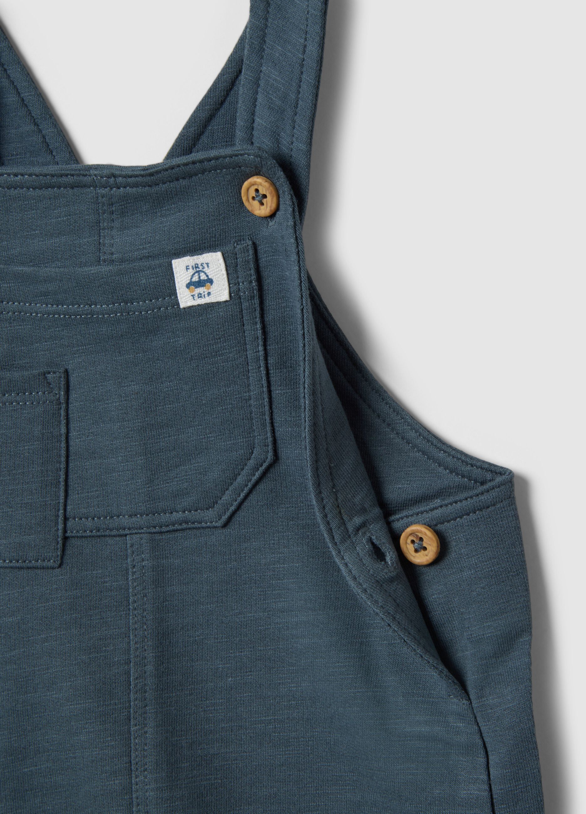 Baby blue cotton dungarees regular fit