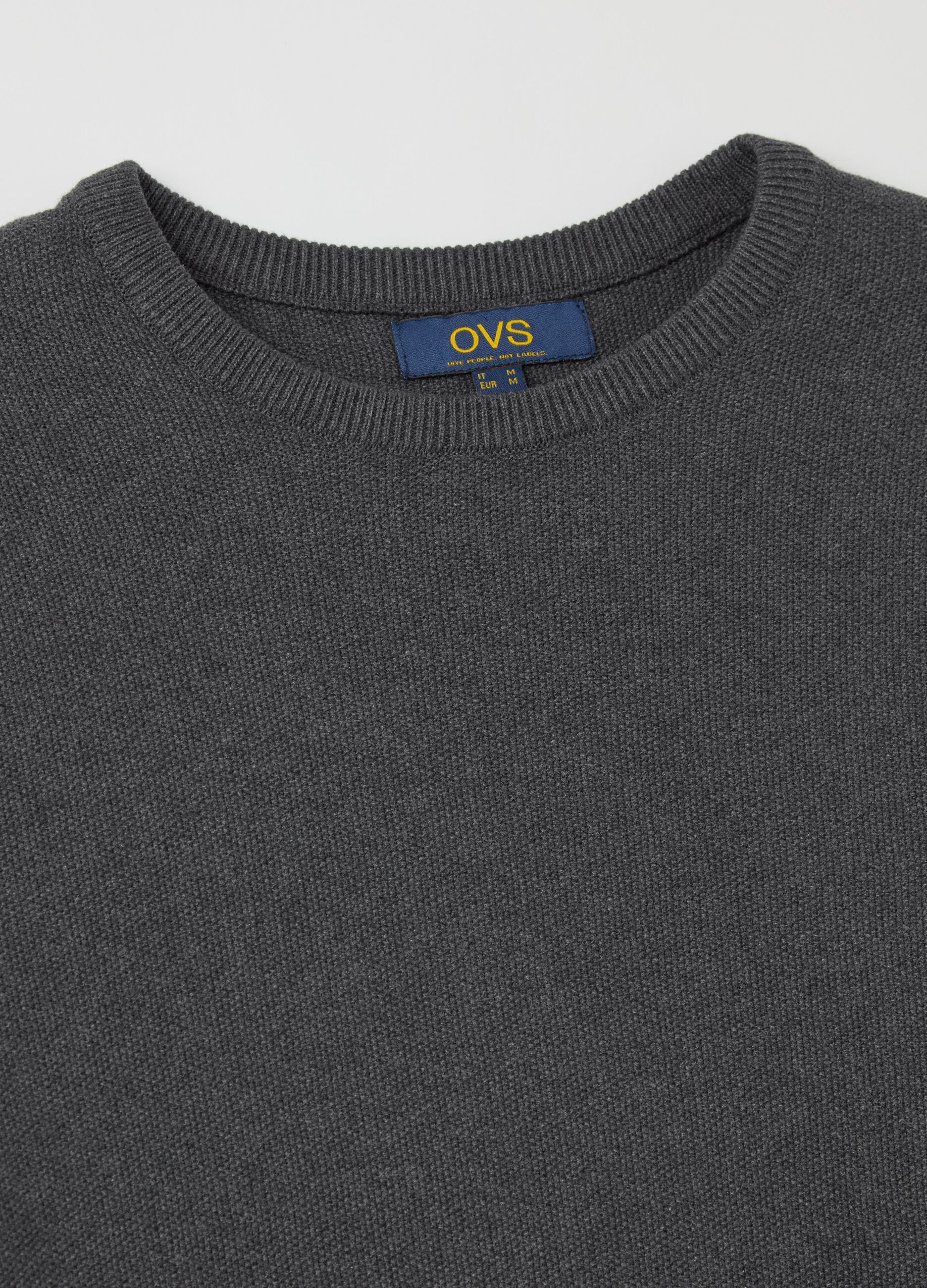 Cotton pullover with micro weave