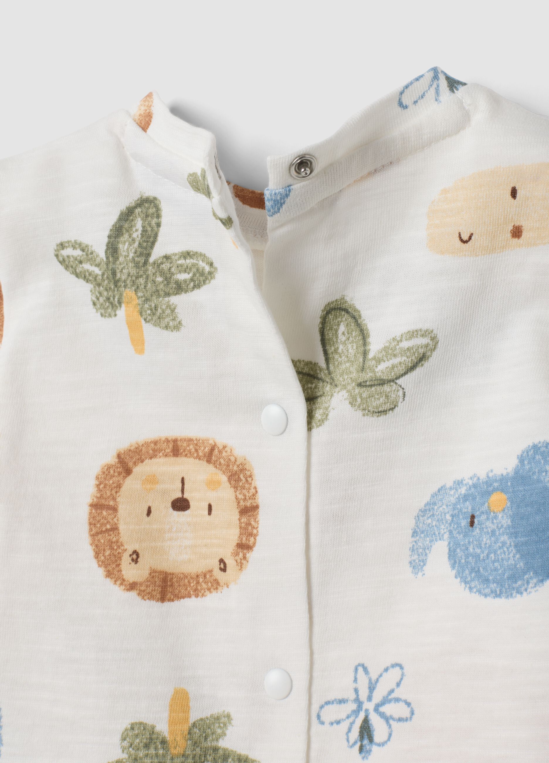 Multicolour pure cotton set with printed T-shirt and shorts for baby