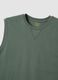 Green crew-neck pure cotton vest, relaxed fit_5