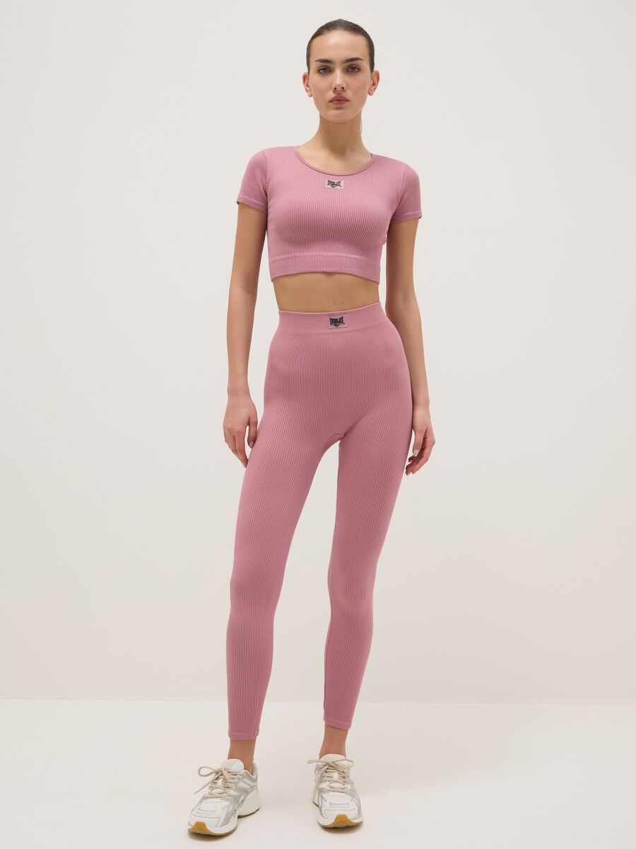 Slim Fit Long Pink Sports Leggings_0