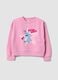 Pink cotton-blend sweatshirt with Lilo & Stitch front print for girls_0