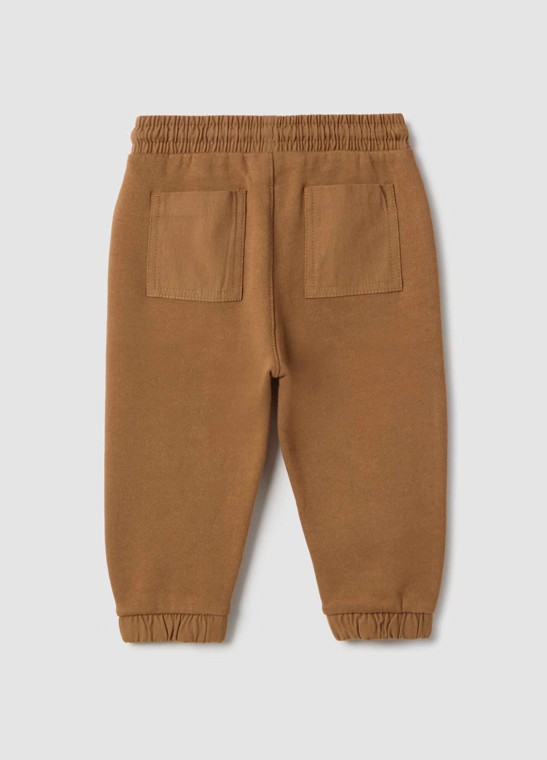 Brown pure cotton regular fit baby trousers