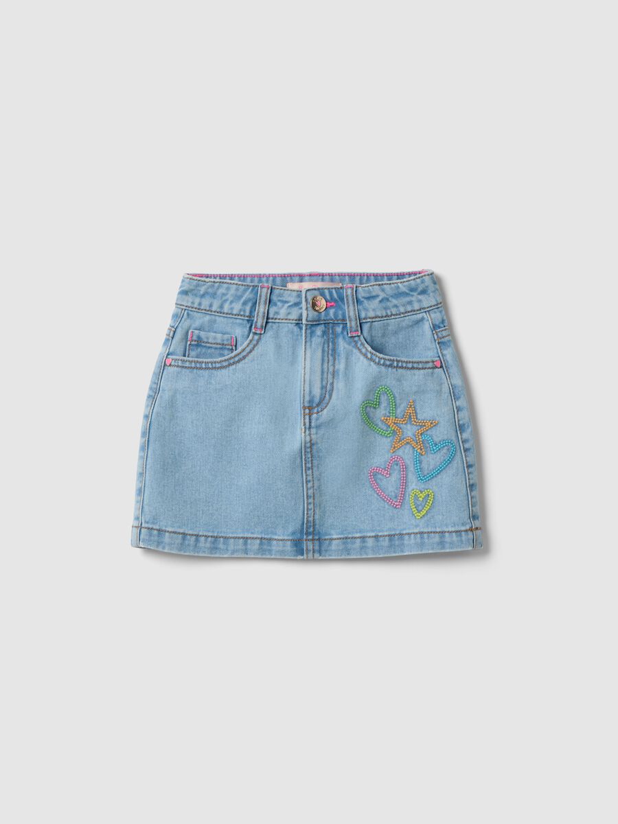 Pure Cotton Mini Skirt with Colourful Embroideries_0