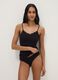 Slim fit black stretchy viscose camisole with lace_0