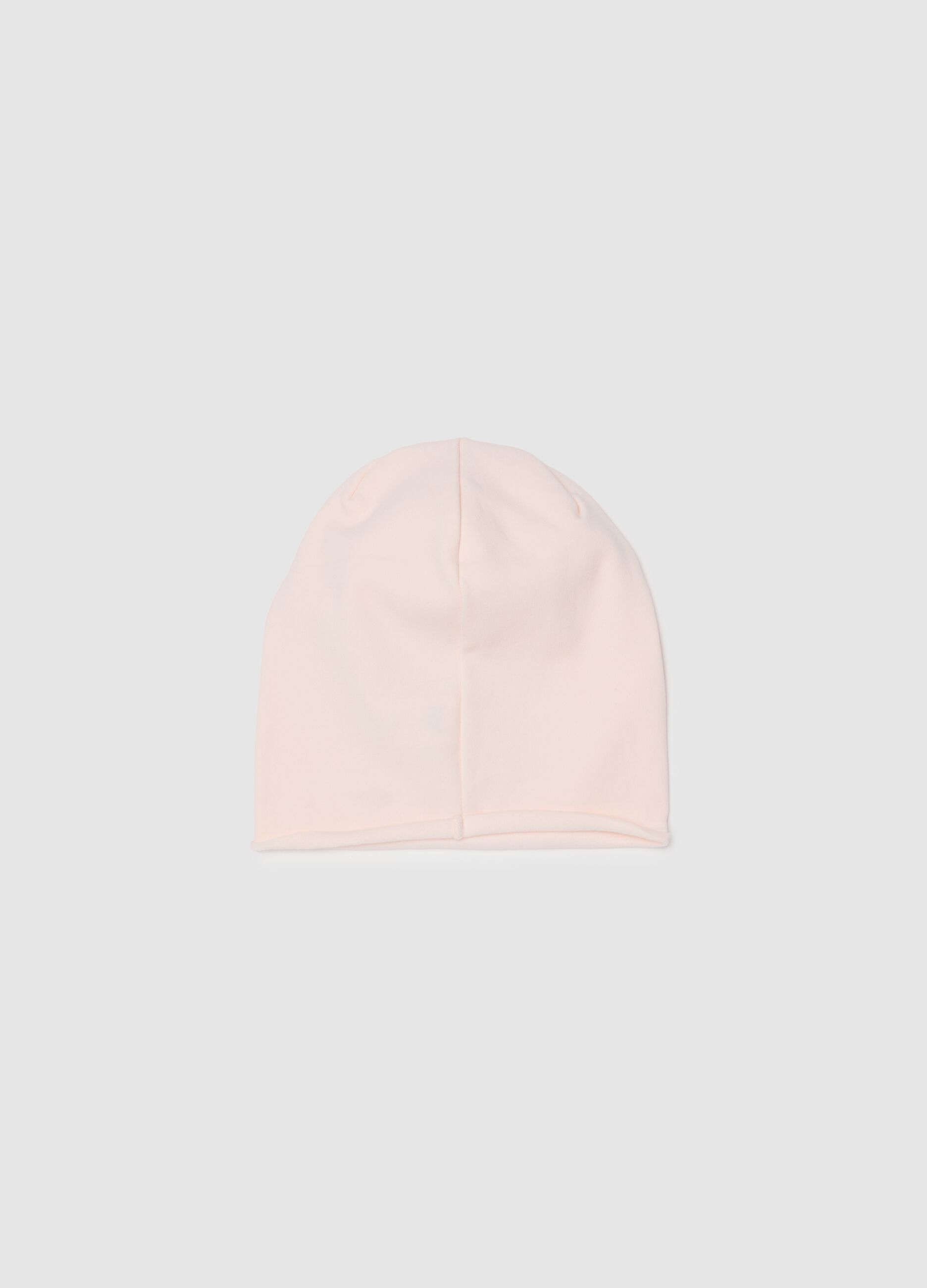 Multicolor stretchy cotton girl's cap with print