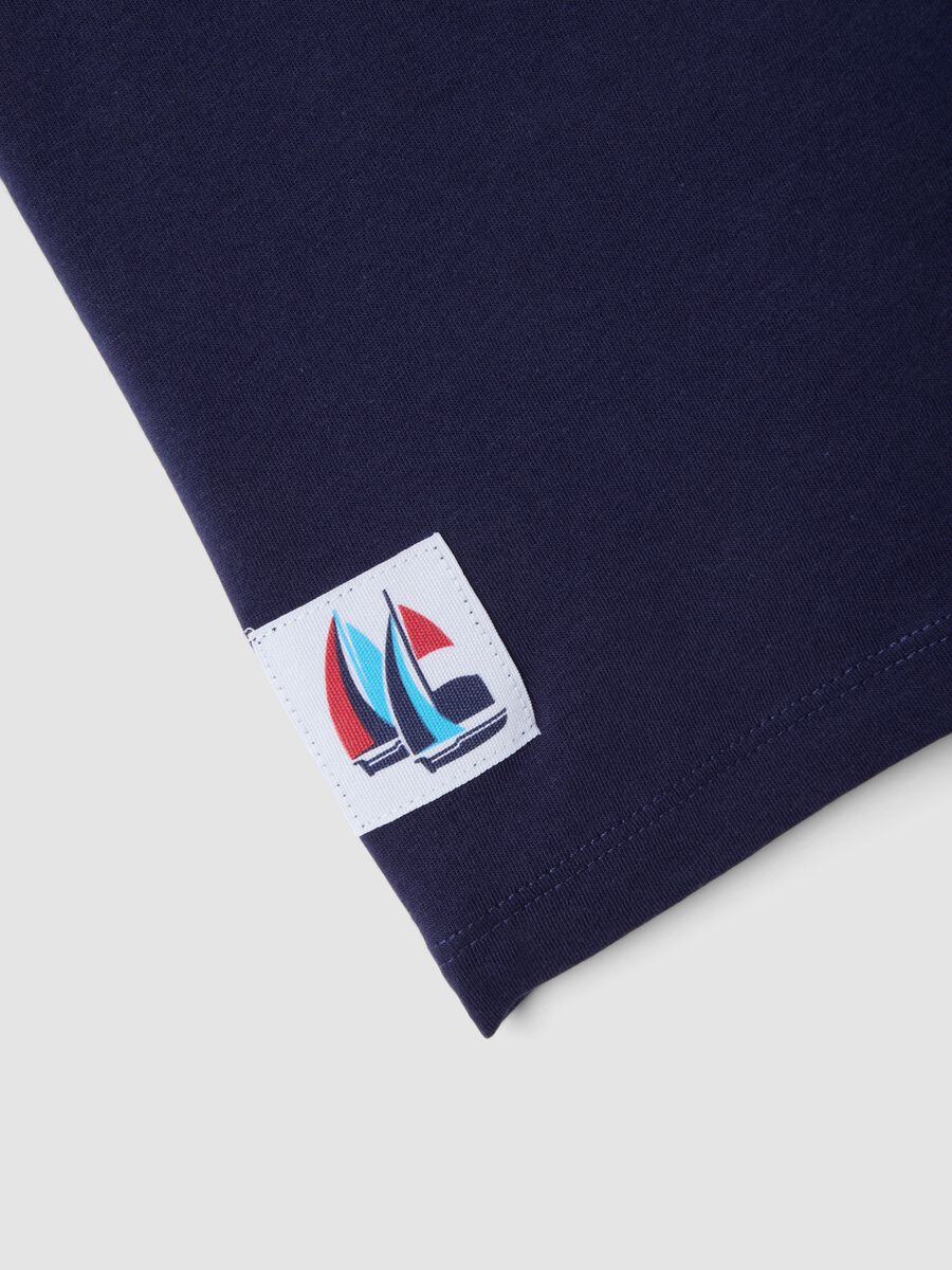 T-shirt blu in puro cotone da bambino oversize fit_2