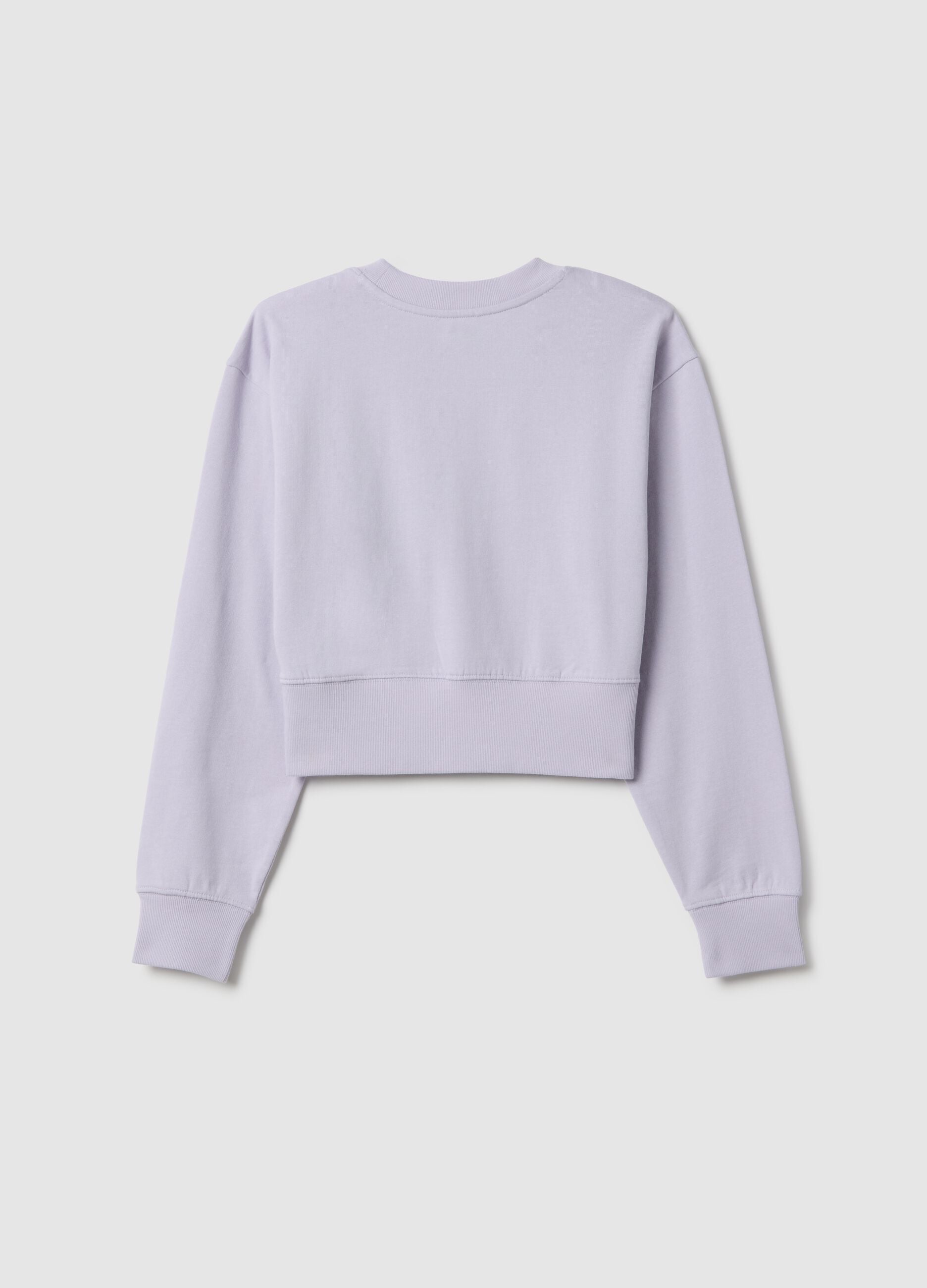 Purple pure cotton regular fit sweatshirt for girls