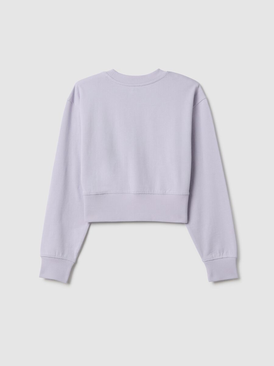 Purple pure cotton regular fit sweatshirt for girls_4