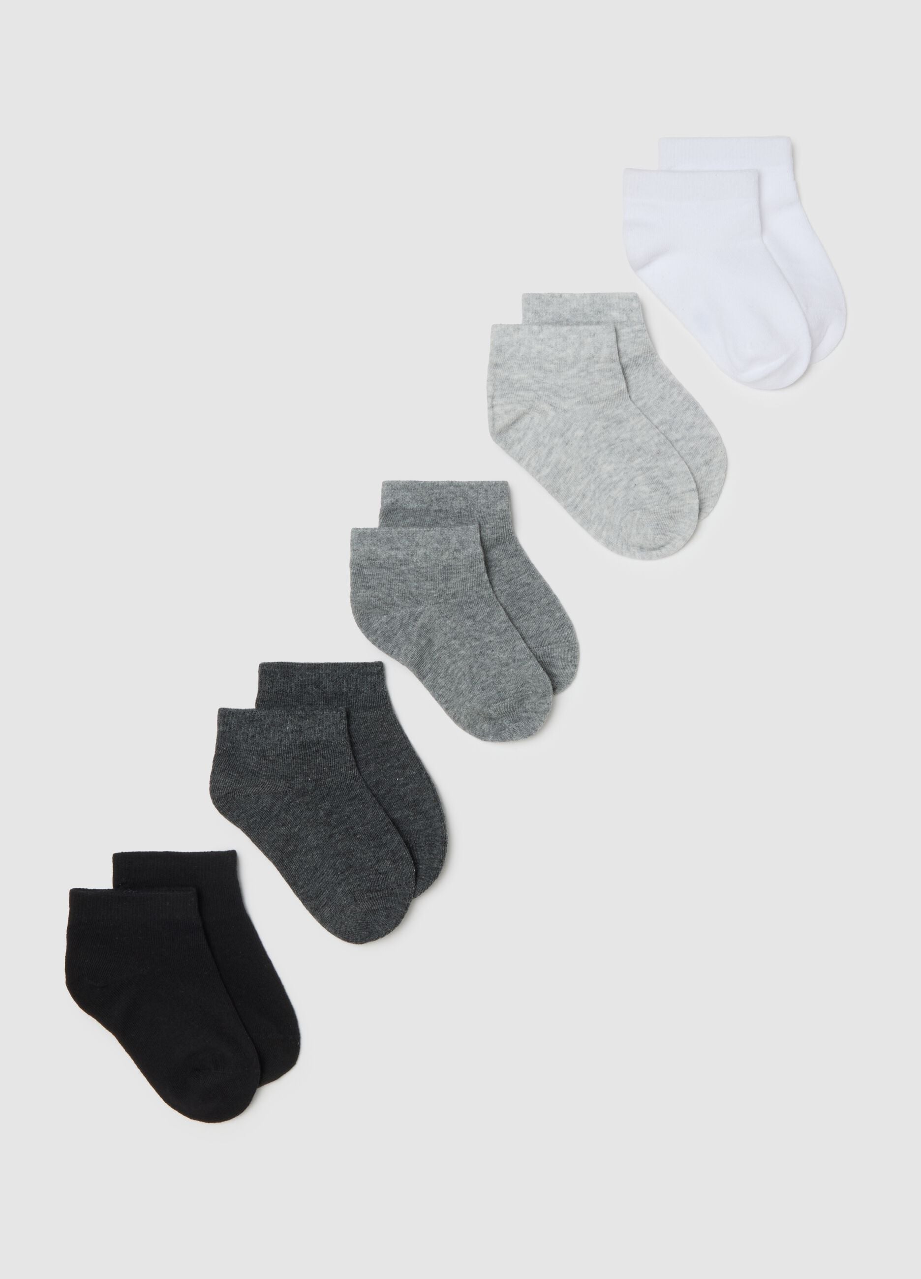 Multipack of regular fit multicolour cotton-blend short socks for kids