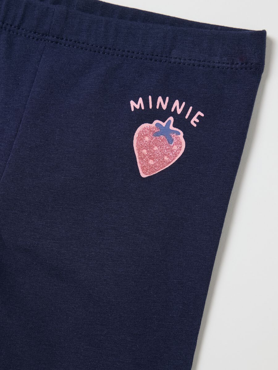 Girls&rsquo; white jogging outfit in blue and white stretch cotton with Minnie Mouse print_3