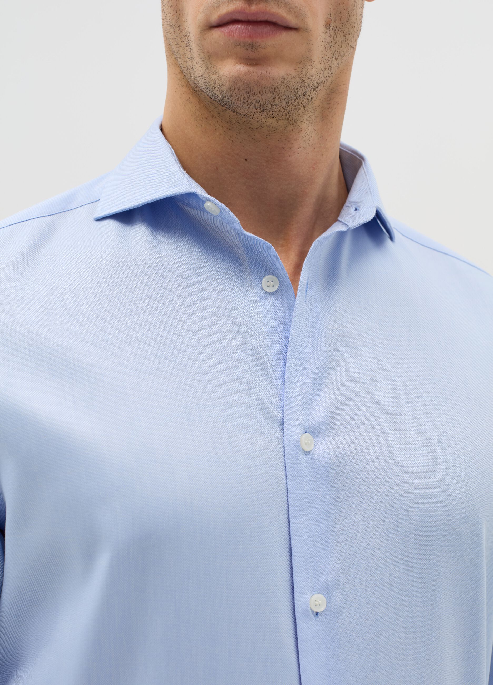 Regular-fit shirt in easy-iron Oxford cotton